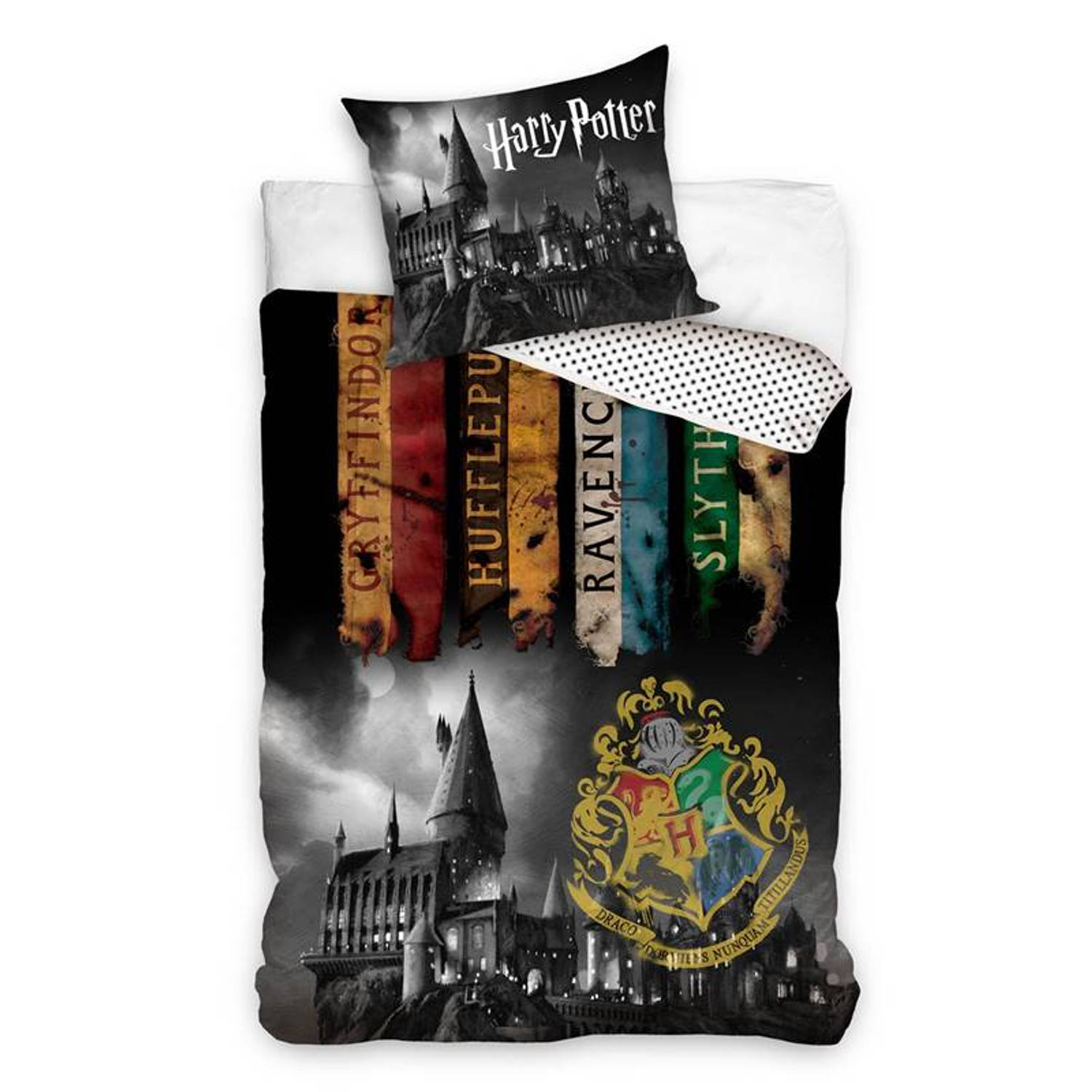 Harry Potter dekbedovertrek - Katoen - 1-persoons (140x200 cm + 1 sloop) - Multi