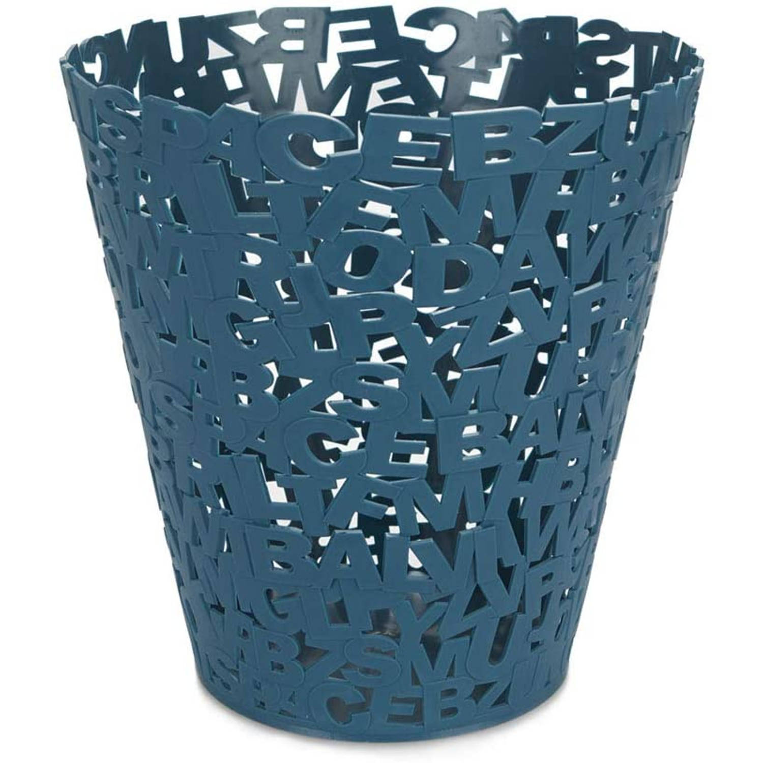 Balvi Opbergmanden Wastebasket Letters Plastic Blauw online kopen