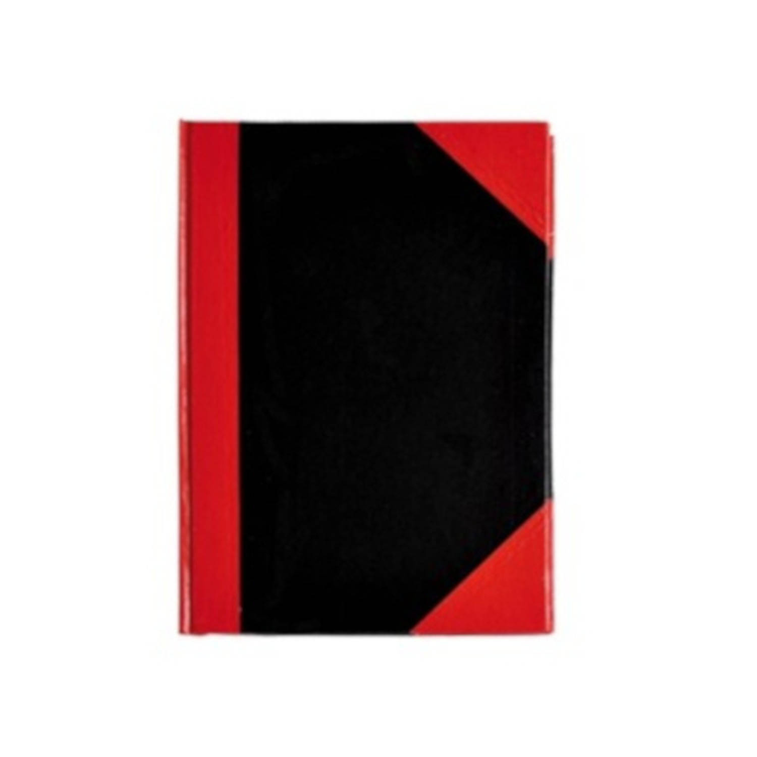 Verhaak notitieboek A6 karton/papier zwart/rood/wit