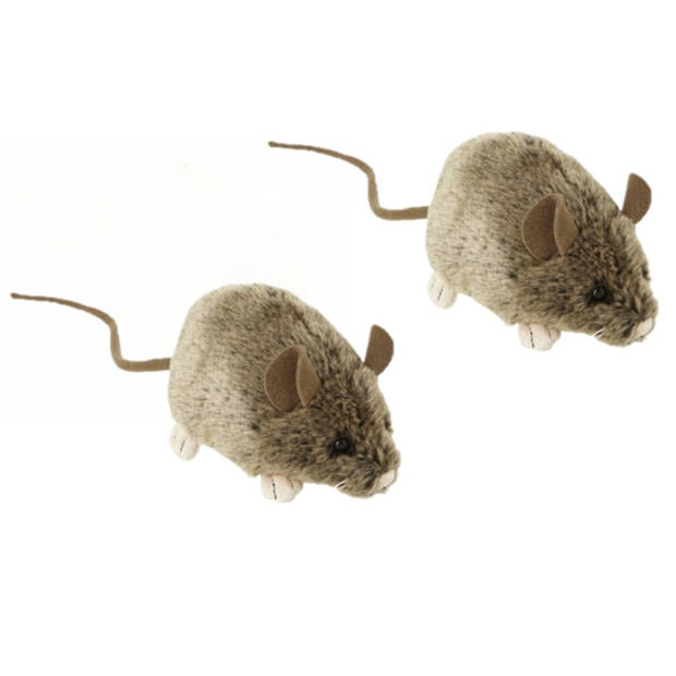 2x stuks knuffel muis/muizen van 12 cm - Knuffel huisdieren