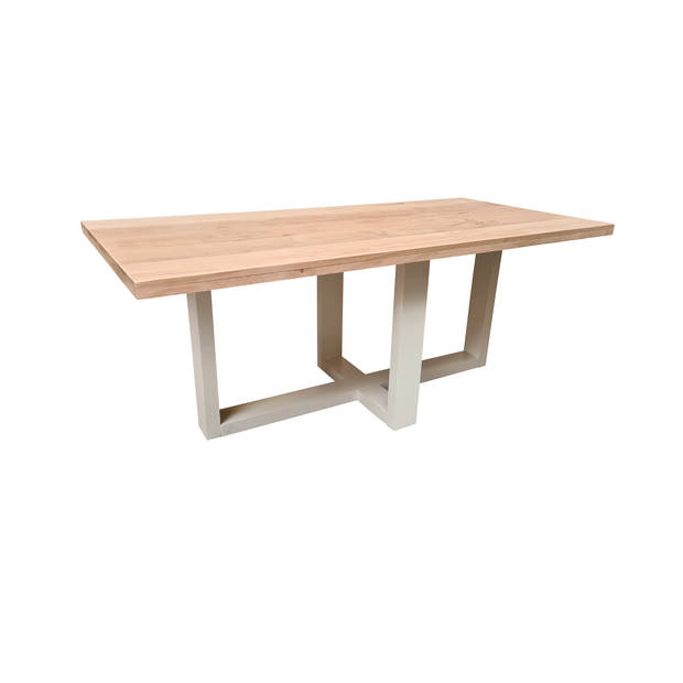 Wood4you - Eettafel Miami Eikenhout - Wit - 180/90 cm - 180/90 cm - Eettafels