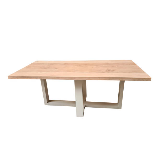 Wood4you - Eettafel Miami Eikenhout - Wit - 220/90 cm - 220/90 cm - Eettafels