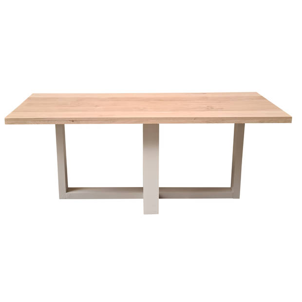 Wood4you - Eettafel Miami Eikenhout - Wit - 200/90 cm - 200/90 cm - Eettafels