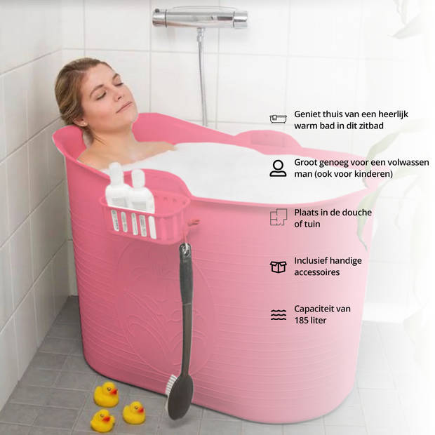 Zitbad Voor Volwassenen - Bath Bucket - Roze - 185L