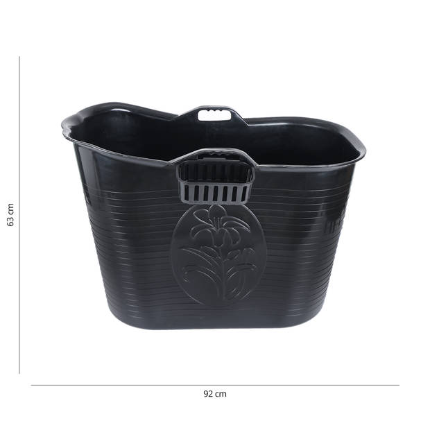 FlinQ Bath Bucket 1.0 - Badkuip - Zitbad - 185L - Zwart