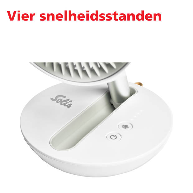 Solis Charge & Go Fan 7586 - Oplaadbare Ventilator - Tafelventilator - Wit