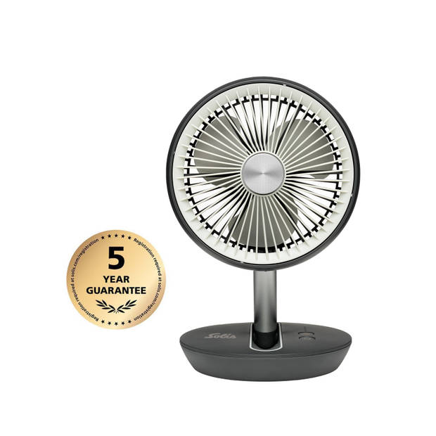 Solis Charge & Go Fan 7586 - Oplaadbare Ventilator - Tafelventilator - Grijs