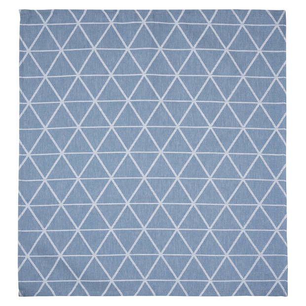 Twentse Damast Theedoekenset - 6 stuks - Triangle Blauw