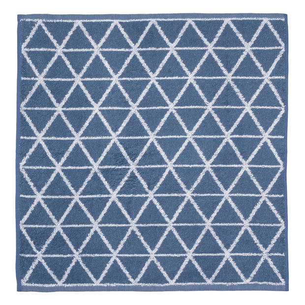 Twentse Damast Keukendoekenset - 6 stuks - Triangle Blauw