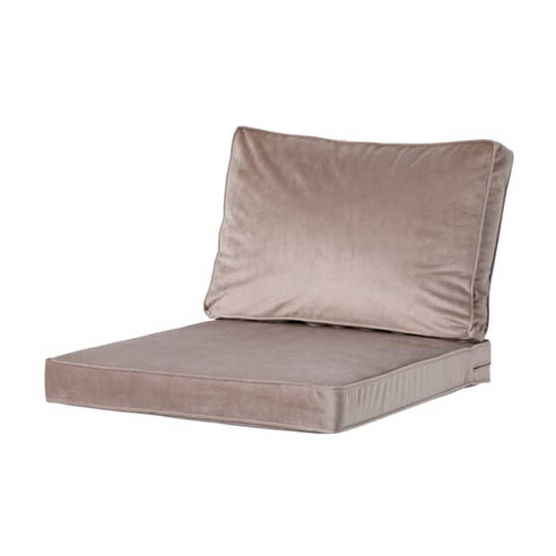 Madison loungekussen Velvet 60 x 40 cm katoen/polyester taupe