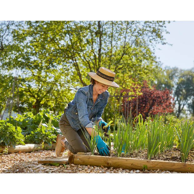 Gardena plant- en bodemhandschoenen rubber zwart/groen maat XL