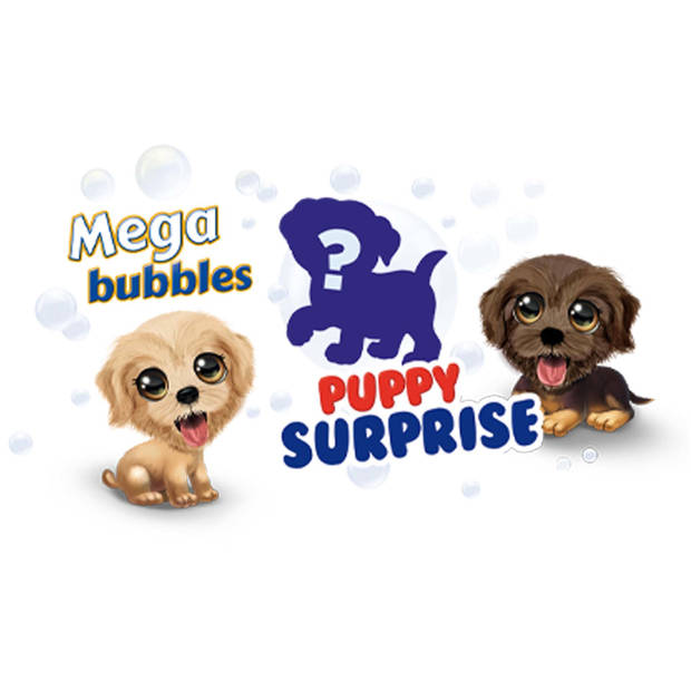 Mega bubbles met puppy surprise