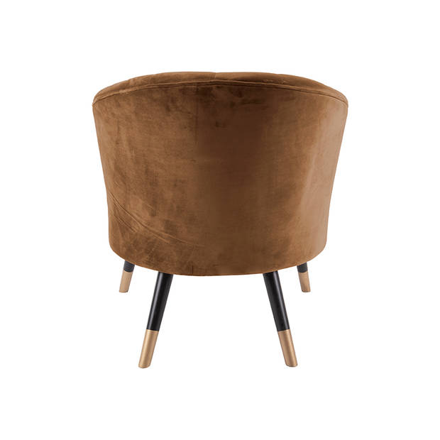 Leitmotiv fauteuil Royal 70 x 71 x 80 cm fluweel/hout bruin