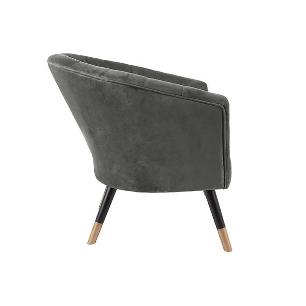 Leitmotiv fauteuil Royal 70 x 71 x 80 cm fluweel/hout taupe