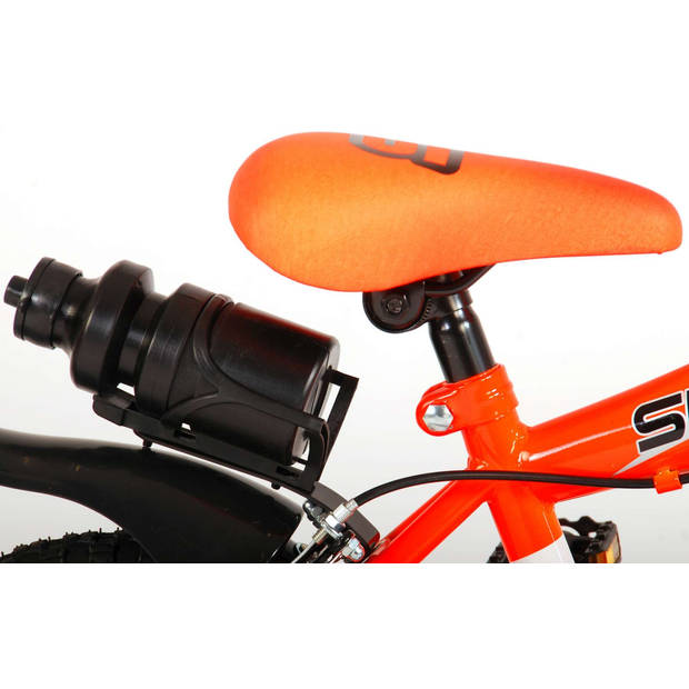 Volare Sportivo Kinderfiets - Jongens - 12 inch - Neon Oranje Zwart - Twee Handremmen - 95% afgemonteerd