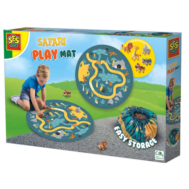 SES Creative speelmat Safari junior 30 x 20 cm groen 7-delig