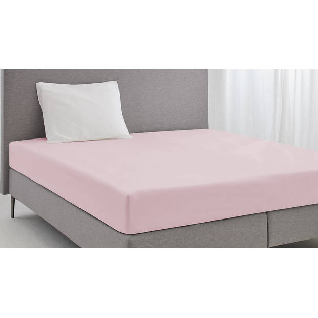 Elegance Hoeslaken Katoen Perkal 35cm Hoekhoogte - roze 160x200cm