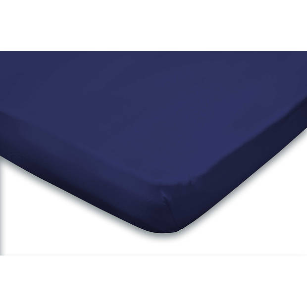 Elegance Topper Hoeslaken Jersey Katoen Stretch - donker blauw 140x210/220cm