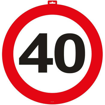 40 Jaar verjaardag verkeersbord wandborden 47 cm - Feestdeurdecoraties