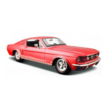 Speelgoedauto Ford Mustang GT 1967 rood 1:24/19 x 7 x 5 cm - Speelgoed auto's