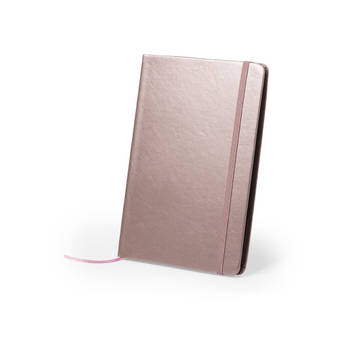 Luxe pocket schrift/notitieblok 21 x 15 cm in kleur rose goud - Notitieboek
