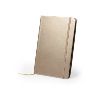 Luxe pocket schrift/notitieblok 21 x 15 cm in kleur goud - Notitieboek