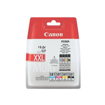 CANON Pack van 4 CLI-581XXL inktcartridges met zeer hoog rendement - Zwart / Geel / Cyaan / Magenta