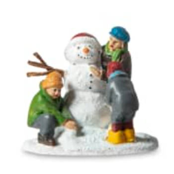 Kersthuisjes Typisch Hollands, accessoire - Kinderen en sneeuwpop