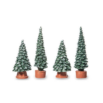 Kersthuisjes Typisch Hollands, accessoire - 4 kerstbomen
