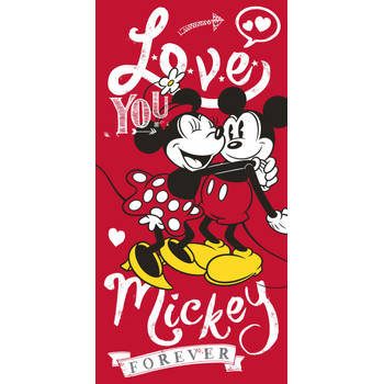 Disney strandlaken Mickey Mouse junior 70 x 140 cm katoen rood