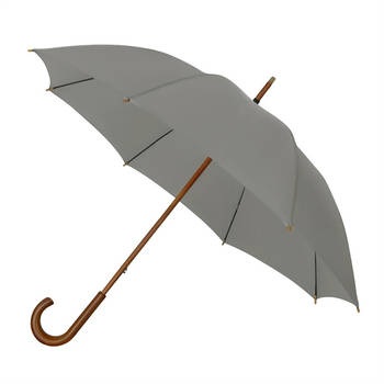 Impliva paraplu ECO 88 x 102 cm bamboe/glasfiber grijs/bruin