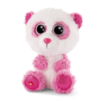 Nici knuffel Glubschis panda junior 15 cm pluche wit/roze