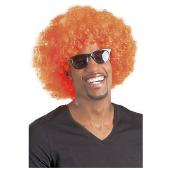 Oranje Pruik Afro - Oranjefeest - Koningsdag - EK/WK Voetbal