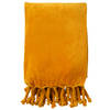 Dutch Decor - FLORIJN - Plaid 150x200 cm - grote fleece plaid met flosjes - Golden Glow - geel