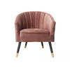 Leitmotiv fauteuil Royal 70 x 71 x 80 cm fluweel/hout roze