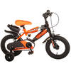 Volare Sportivo Kinderfiets - Jongens - 12 inch - Neon Oranje Zwart - Twee Handremmen - 95% afgemonteerd