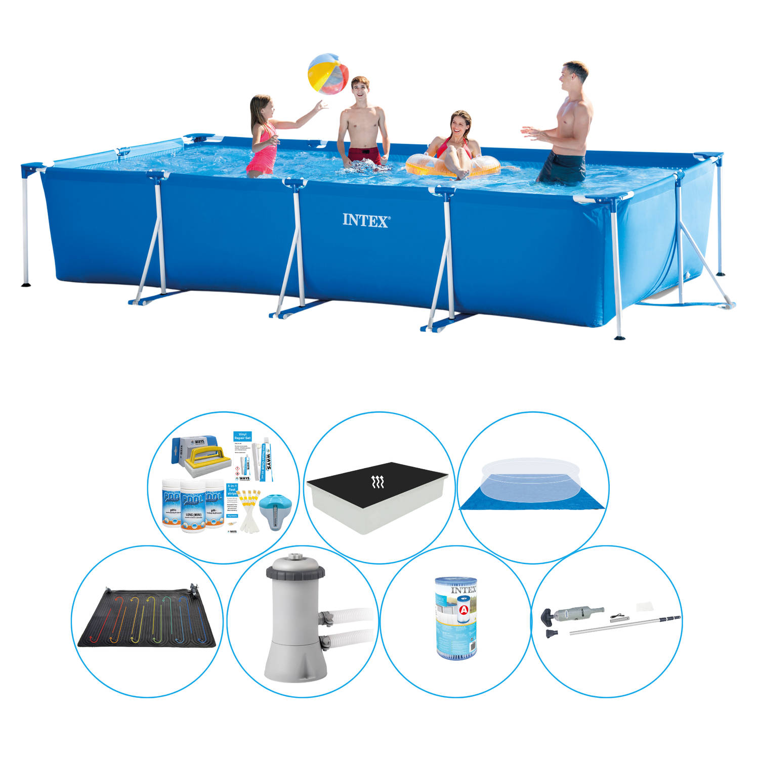 Slimme Zwembad Deal - Intex Frame Pool Rechthoekig 450x220x84 cm