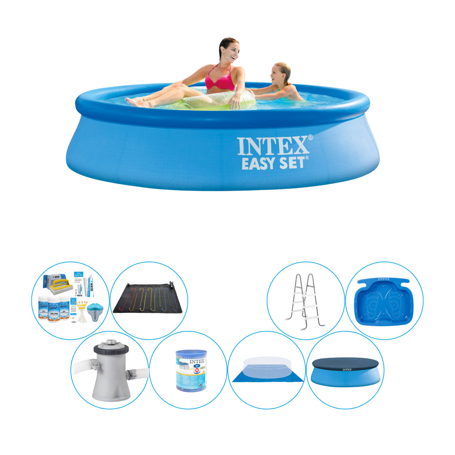 Zwembad Bundel - Intex Easy Set Rond 244x61 cm