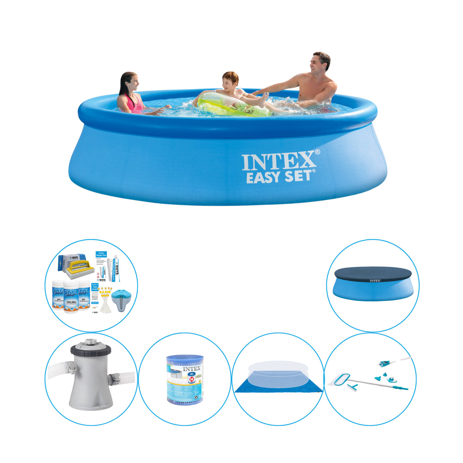 Zwembad Inclusief Accessoires - Intex Easy Set Rond 305x76 cm