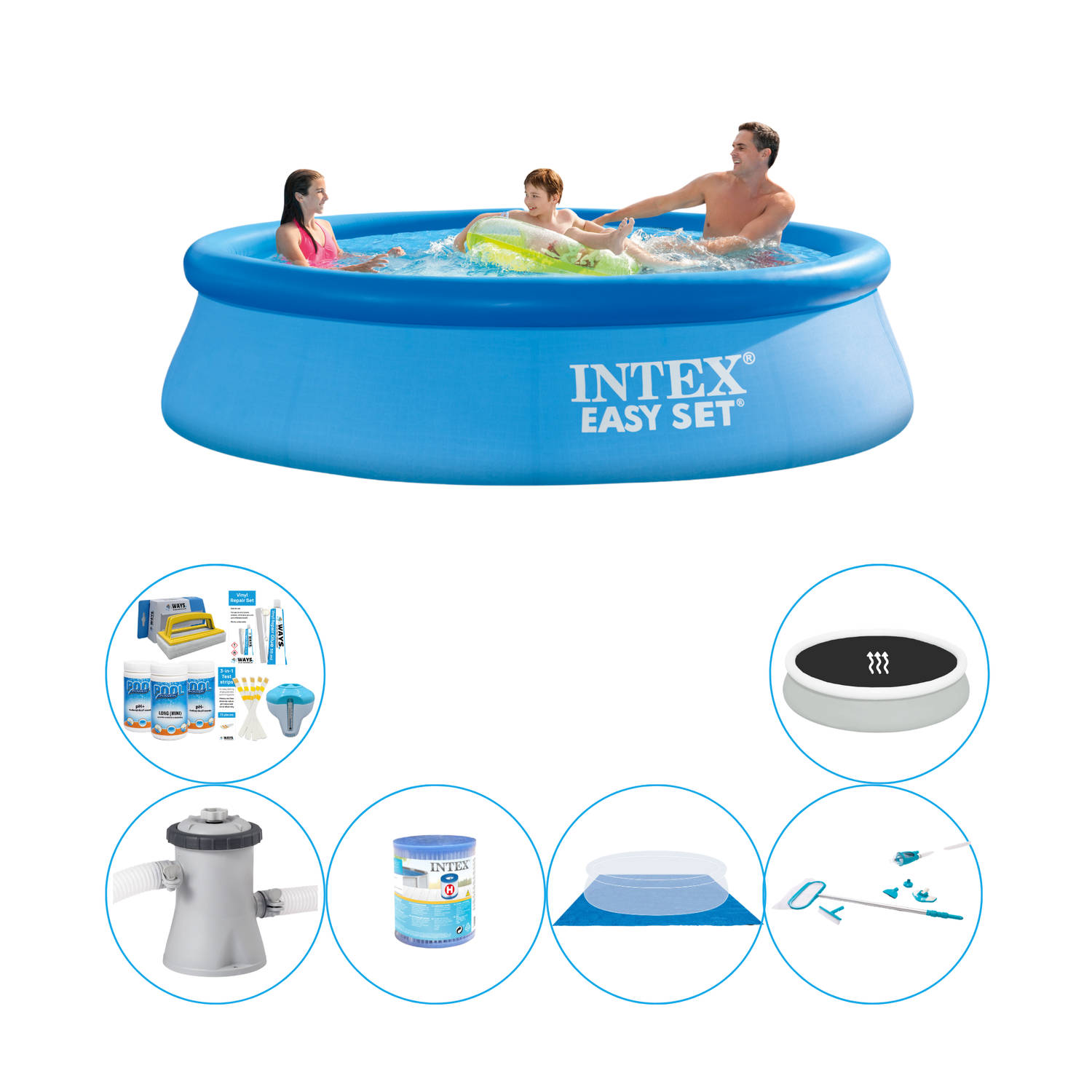 Zwembad Combinatie Pakket - Intex Easy Set Rond 305x76 cm