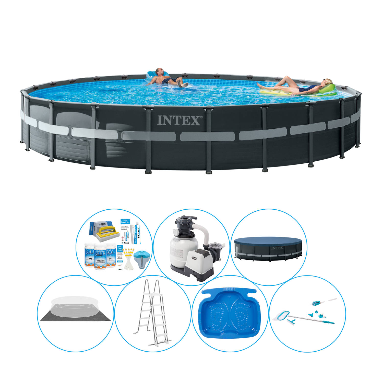 Intex Ultra XTR Frame Rond 732x132 cm - Zwembad Inclusief Accessoires