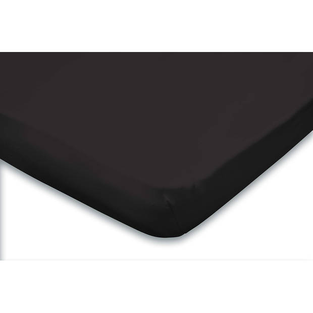 Elegance Topper Hoeslaken Jersey Katoen Stretch - zwart 140x210/220cm