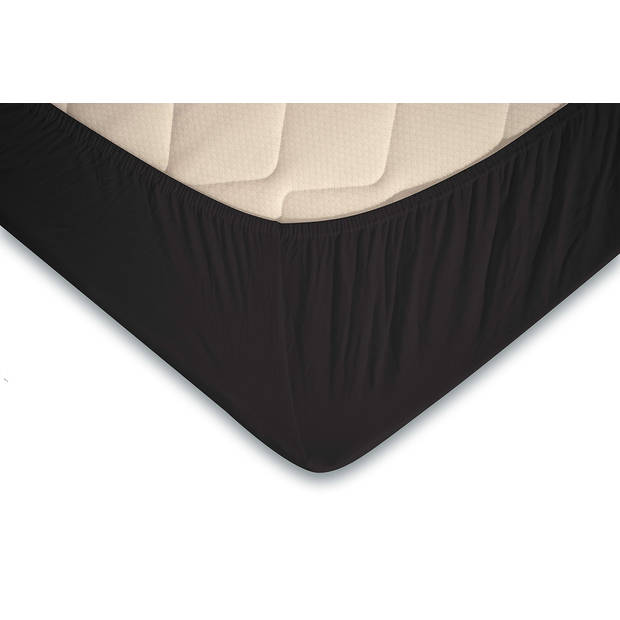 Elegance Topper Hoeslaken Jersey Katoen Stretch - zwart 180x210/220cm