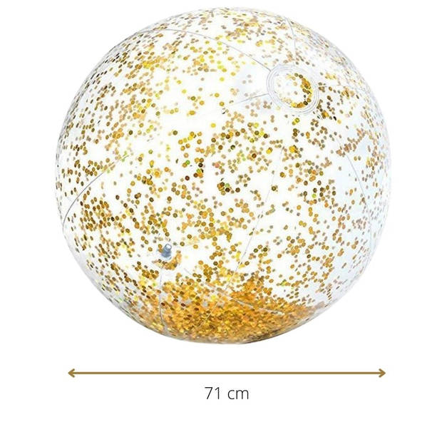 Intex Strandbal Glitter - Roze en Goud - 2 stuks - 71 cm - Inclusief Reperatieset