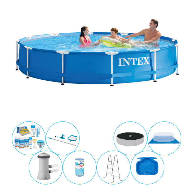 Intex Metal Frame Rond 366x76 cm - Deluxe Zwembad Set