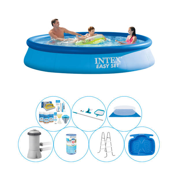 Alles in 1 Zwembad Pakket - 8-delig - Intex Easy Set Rond 366x76 cm