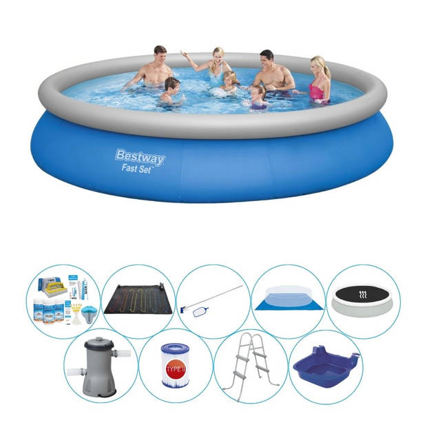 Bestway Fast Set Rond 457x84 cm - Deluxe Zwembad Pakket