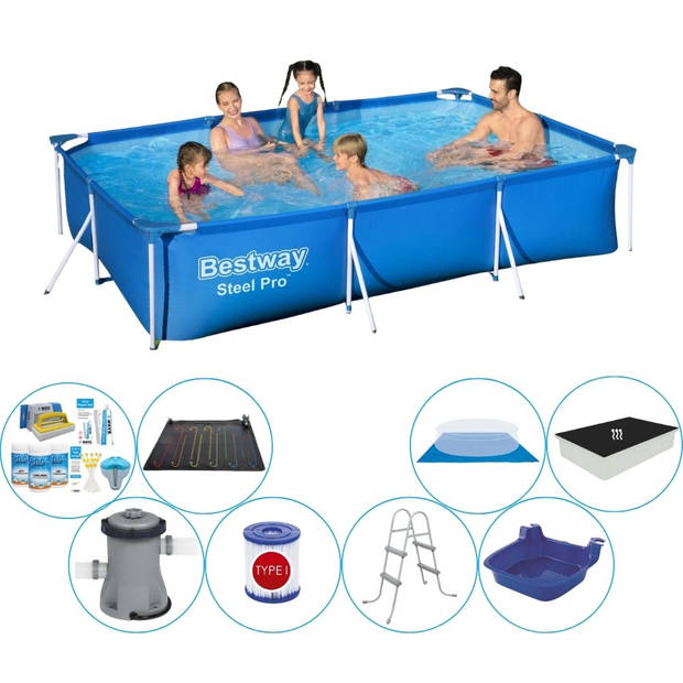 Bestway Steel Pro Rechthoekig 300x201x66 cm - Deluxe Zwembad Set