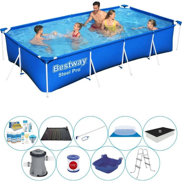 Deluxe Zwembad Set - Bestway Steel Pro Rechthoekig 400x211x81 cm