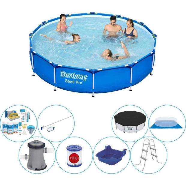 Bestway Steel Pro Rond 366x76 cm - Zwembad Inclusief Accessoires